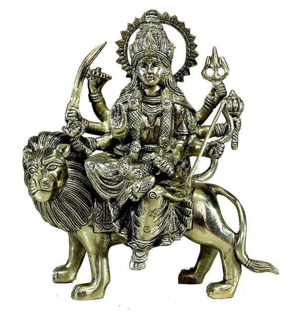 Brass Maa Durga Murti for Home Mandir and Home Decor