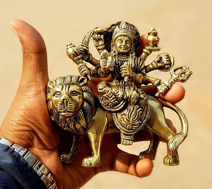 Brass Maa Durga Murti for Home Mandir and Home Decor