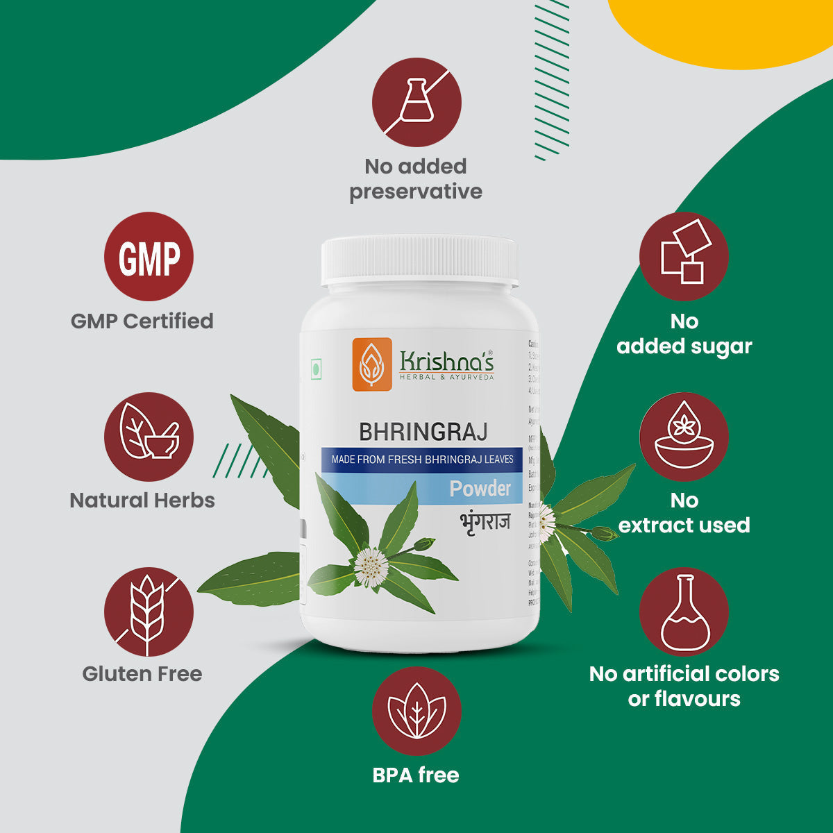 Krishna'S Herbal & Ayurveda Bhringraj Powder