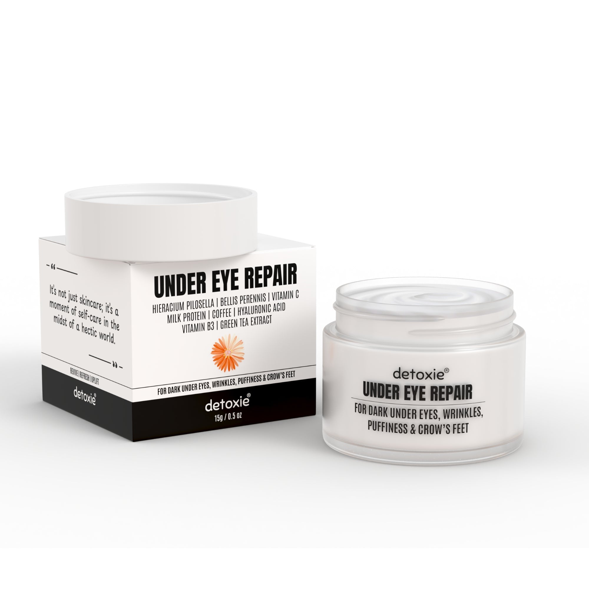 Detoxie Dark Circle & Cortisol Lowering Combo| Cortisol Lowering Serum 30 ml + Under Eye Cream 15gm