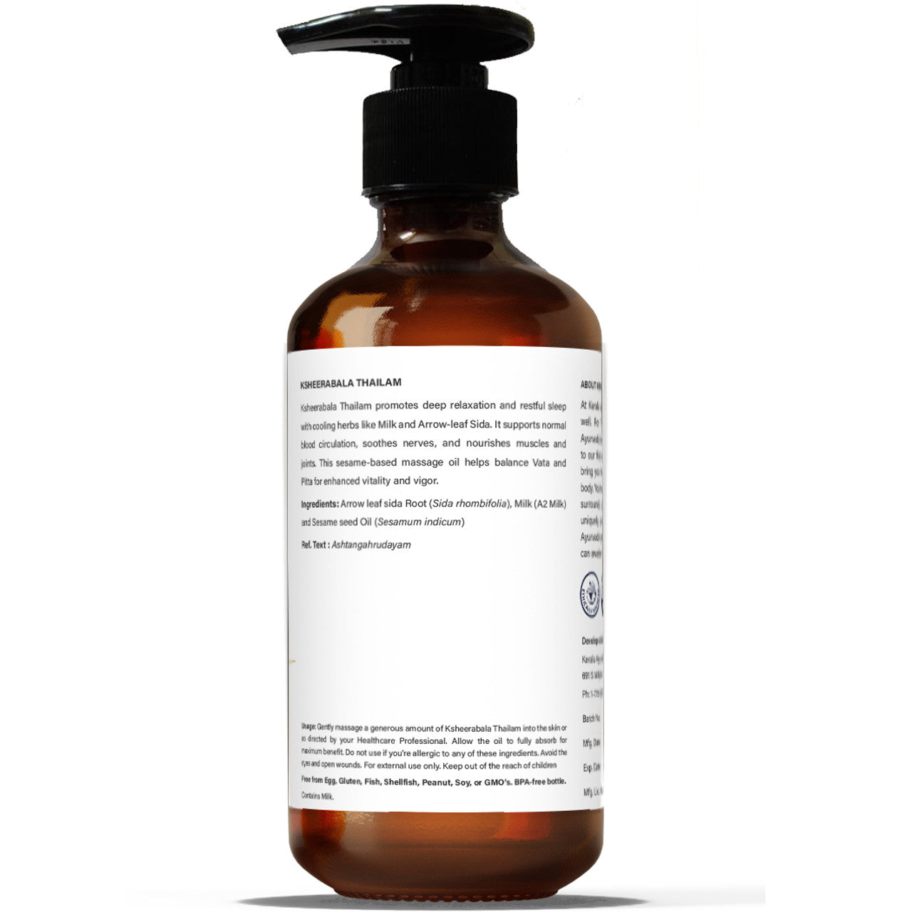 Kerala Ayurveda USA Calming Body Oil - Ksheerabala Thailam
