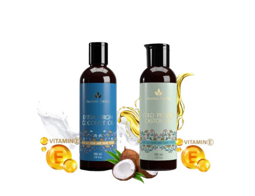 Avimee herbal Cold Pressed Castor Oil and Extra Virgin Coconut Oil