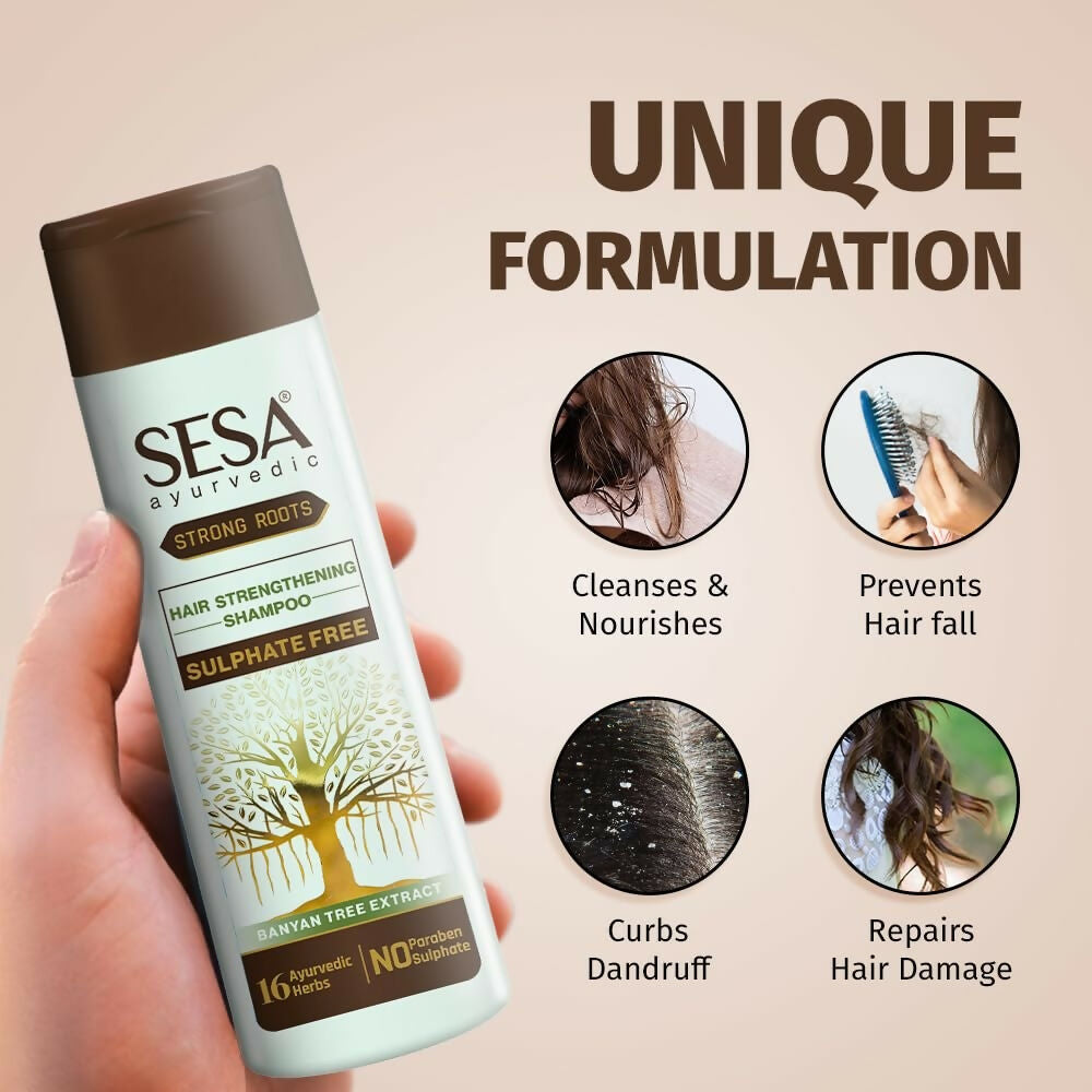 Sesa Strong Roots Sulphate Free Hair Strengthening Shampoo