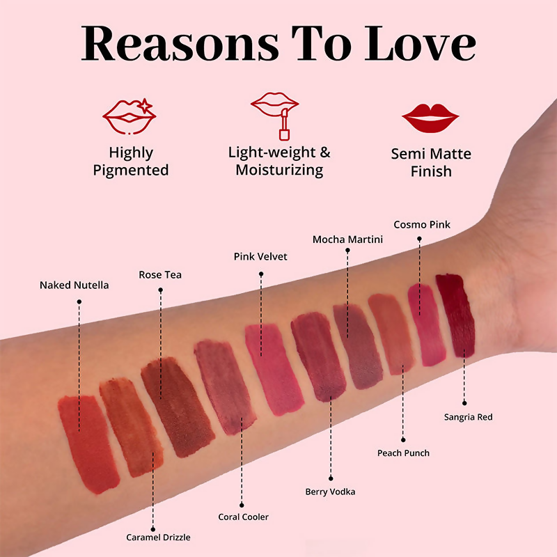 Enn Long-Lasting Liquid Lipstick With Ghee - Full Coverage & Transferproof - Cosmo Pink