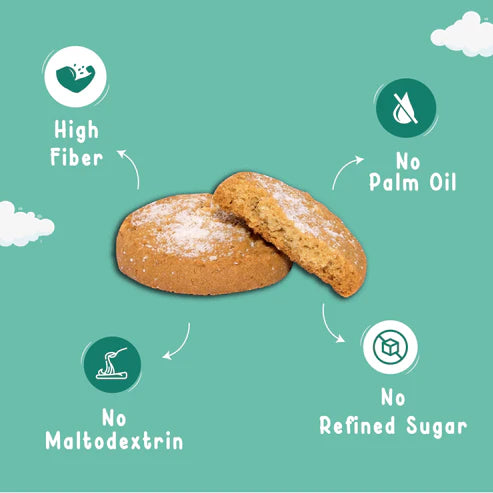 Gladful Coconut Protein Cookies Made with Wholewheat Atta & Butter