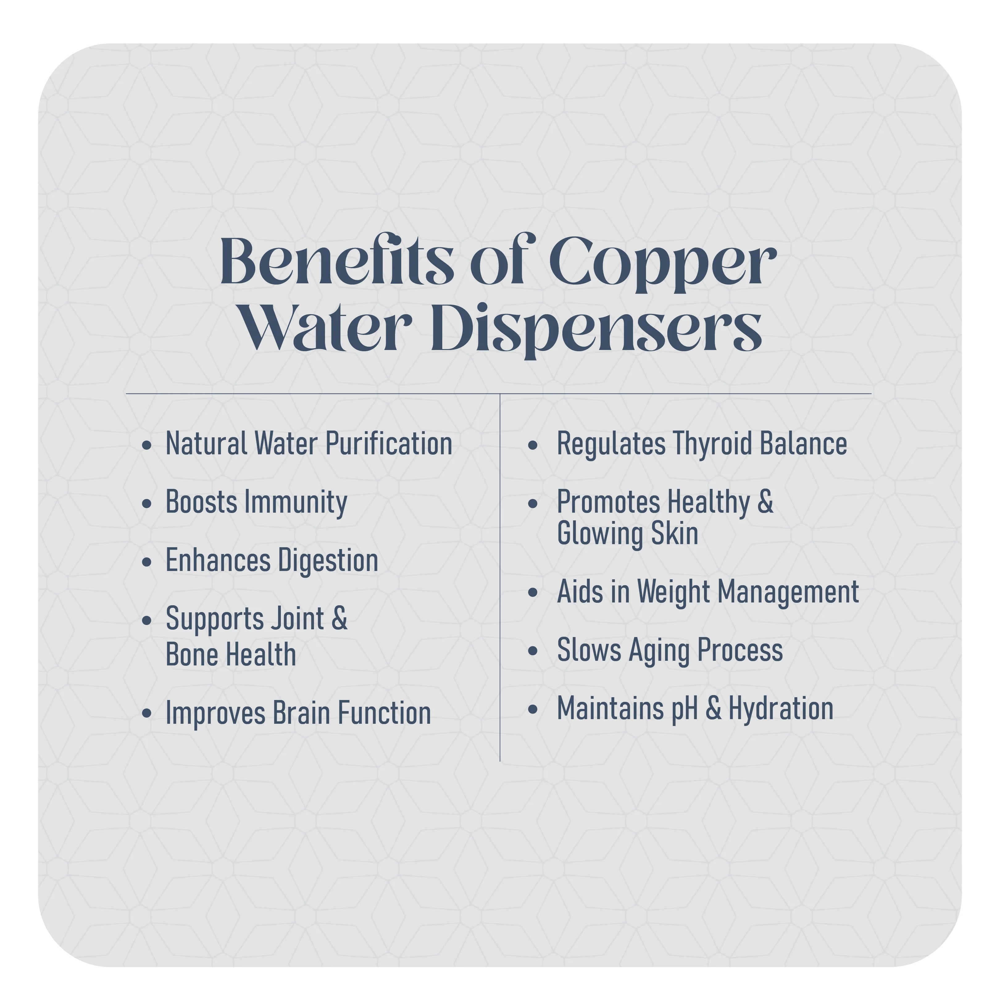 Health Smith Pure Copper Kiwi Water Dispenser with Brass Stand