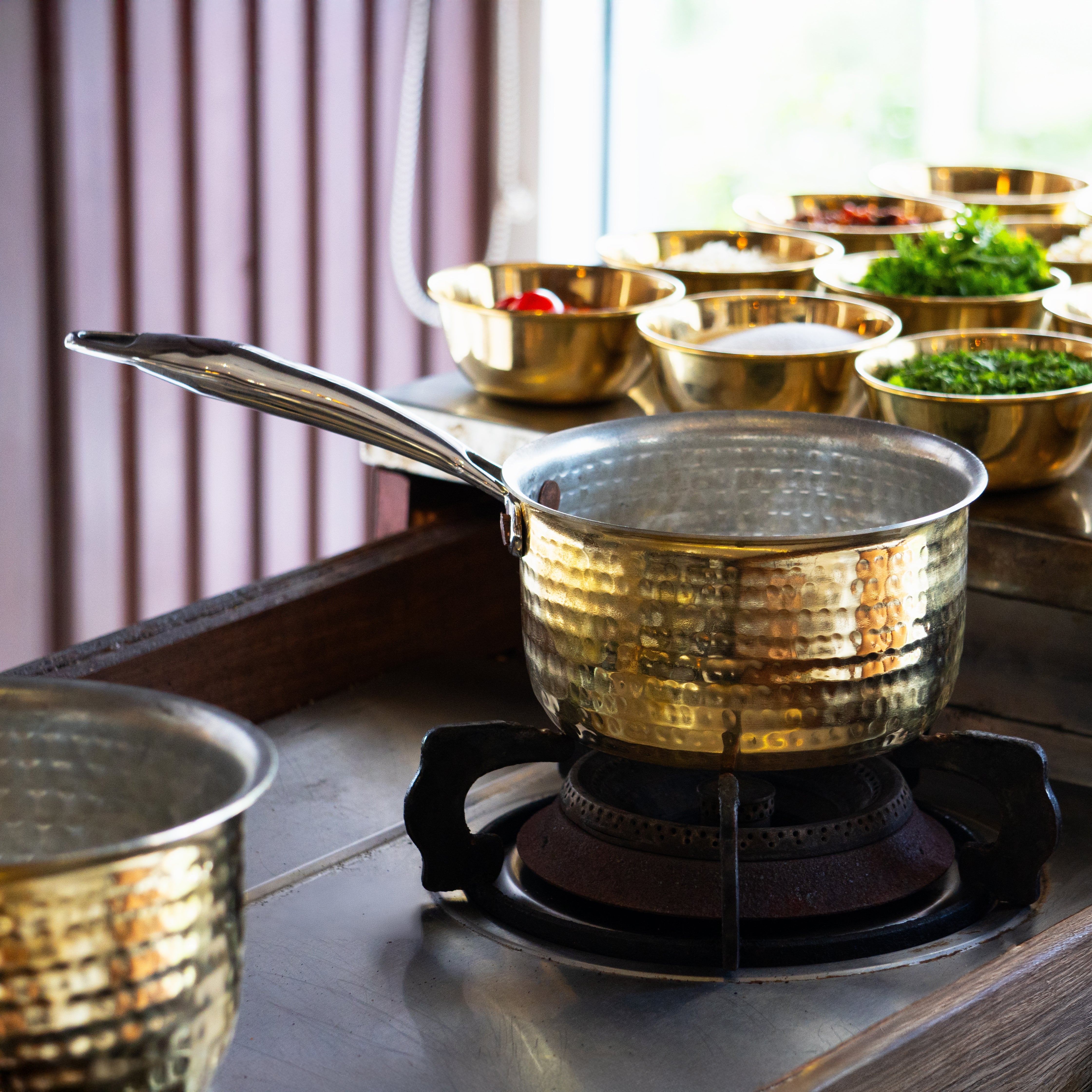 Health Smith Pure Brass Sauce Pan With Resistant Handle for Cooking – Tin Coated (Kalai)