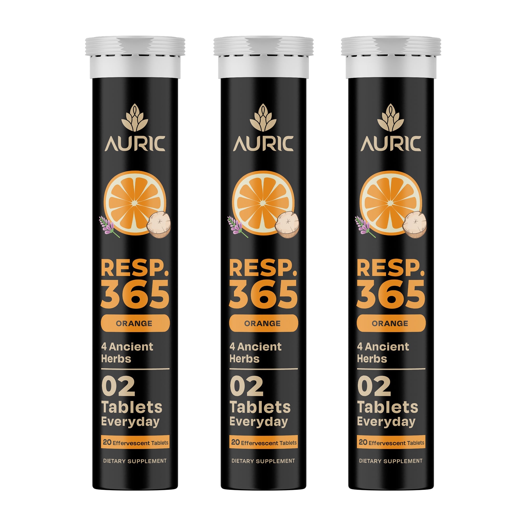 Auric Resp365 Tablets - Orange Flavour