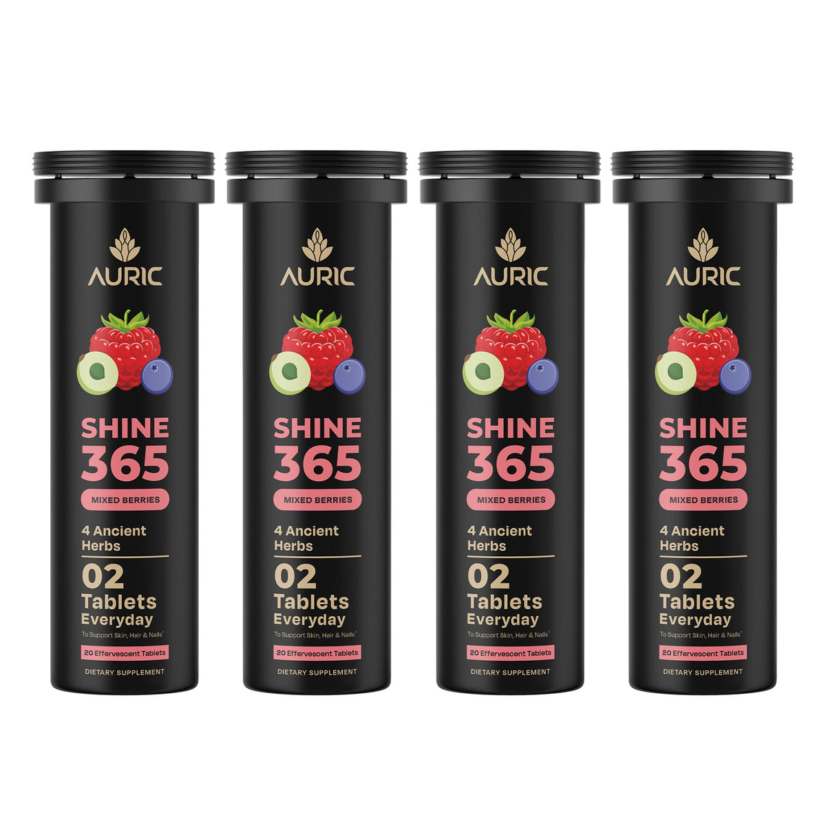 Auric Shine 365 Effervescent Tablets | Mixed Berries Flavour