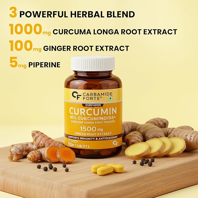 Carbamide Forte Curcumin 95% + Piperine 10 mg - 90 Veg Tablets