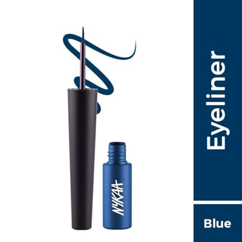 Nykaa Glamoreyes Waterproof & Smudgeproof Coloured Natural Liquid Eyeliner - Blue