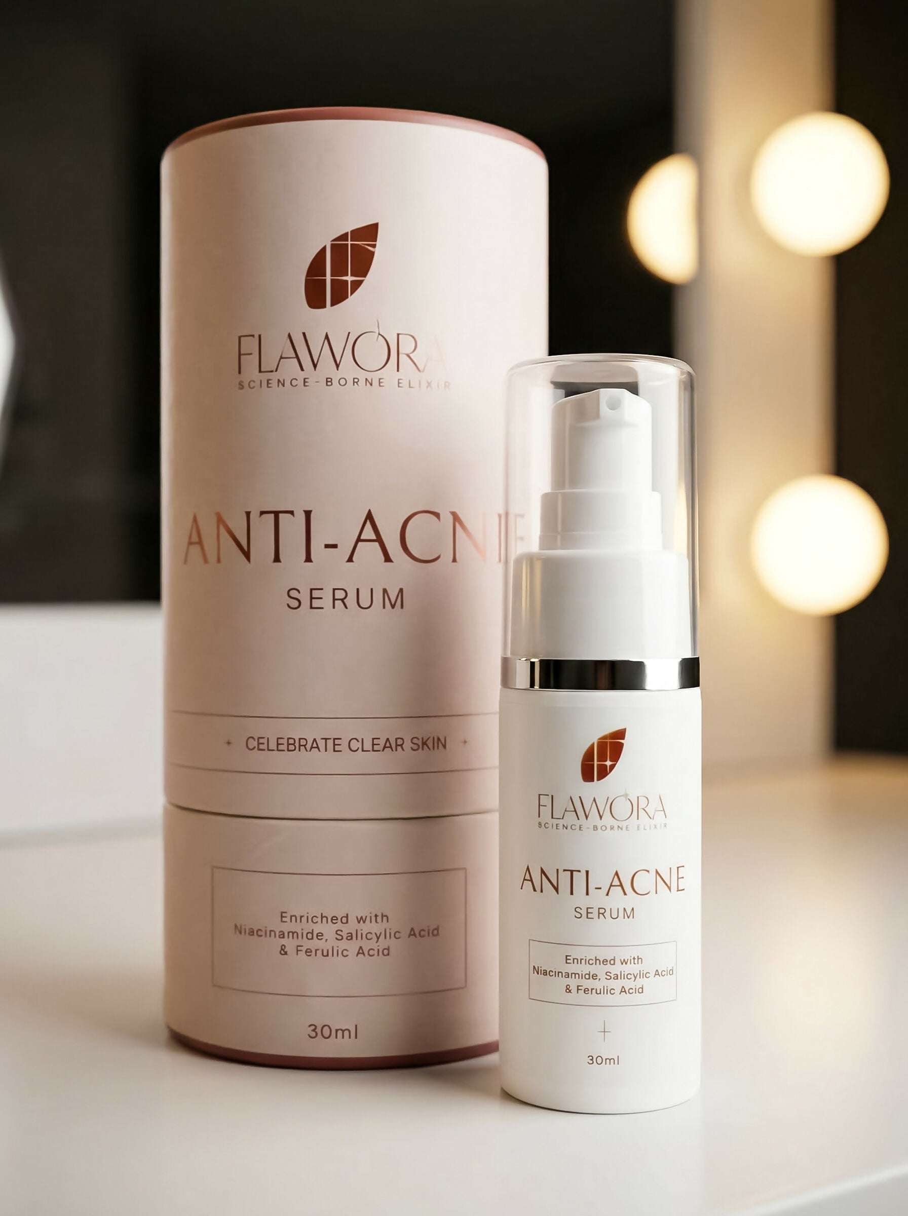 Flawora Set of D-Tan Lotion, Anti Acne Serum, Anti-Grey Hair Serum and Golden Glow Face Serum
