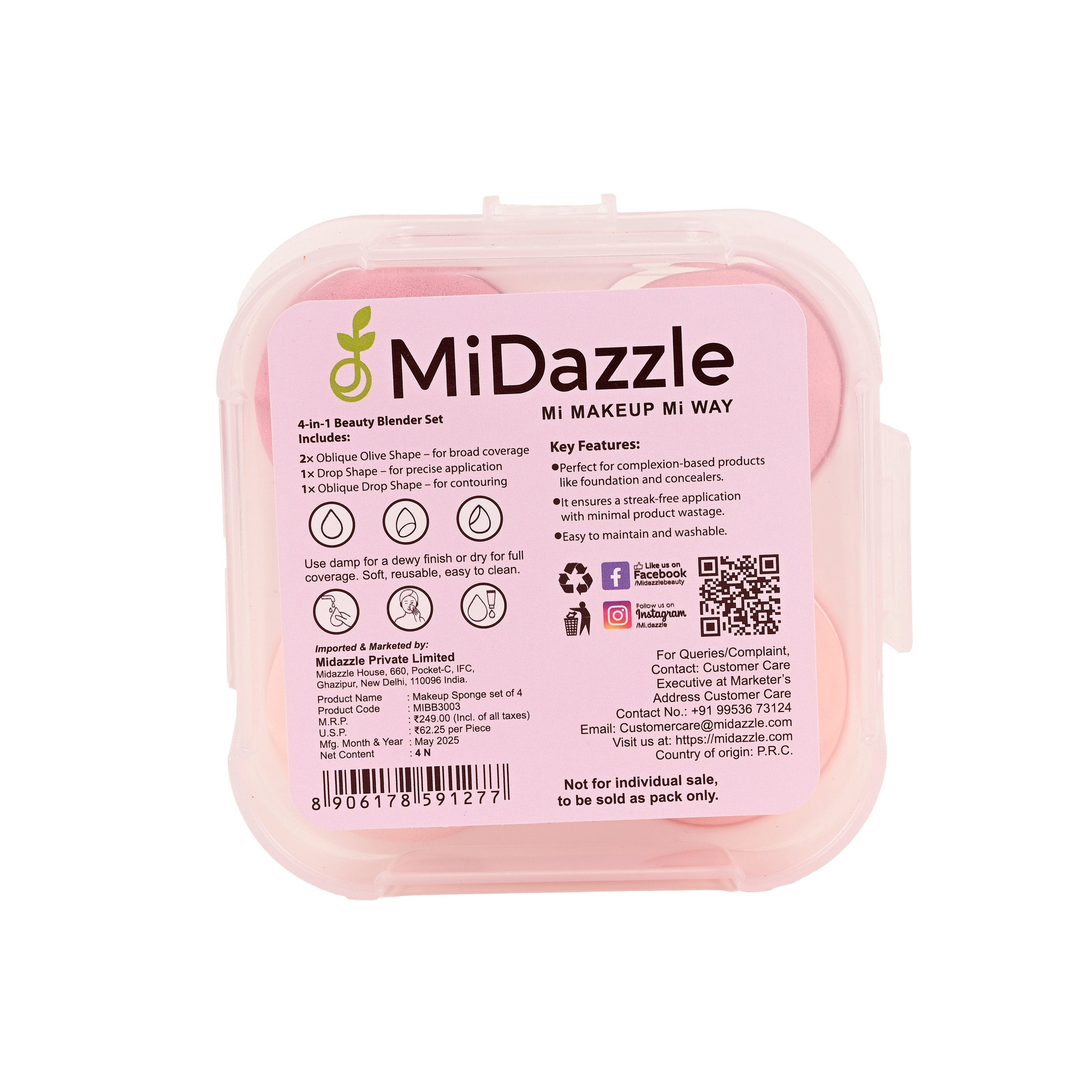MiDazzle Beauty Blender-4Pcs MIBB3003