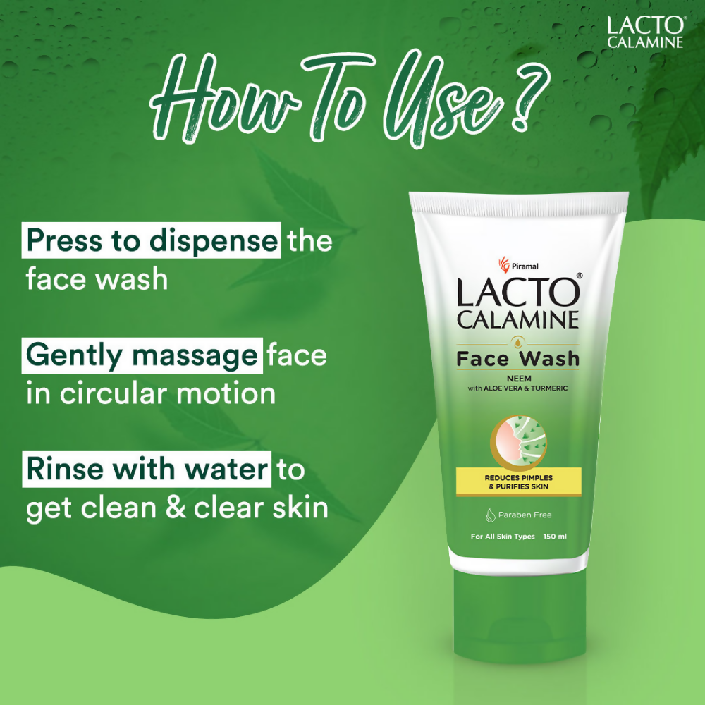 Lacto Calamine Facewash With Neem, Aloe Vera & Turmeric