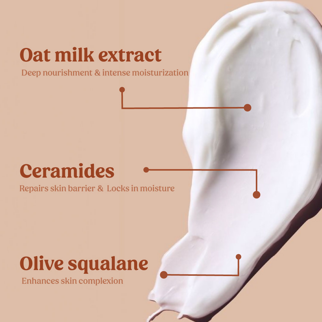 Vilvah Store Milk Body Lotion With Oat Milk, Ceramides & Olive Squalane