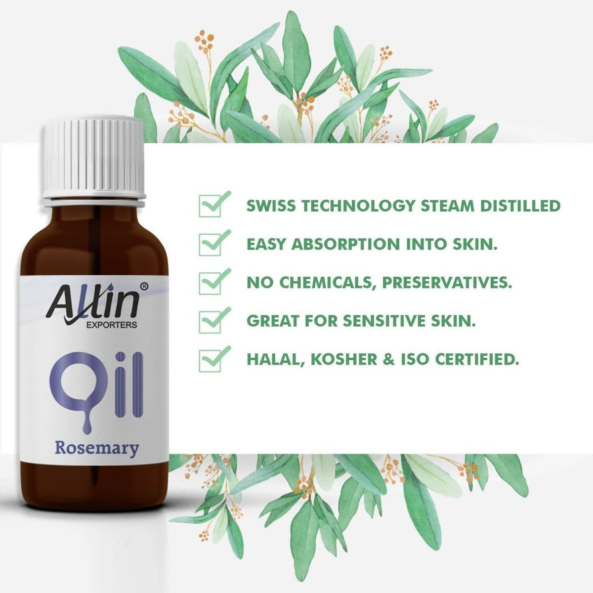 Allin Exporters Rosemary Essential Oil for Hair & Skin