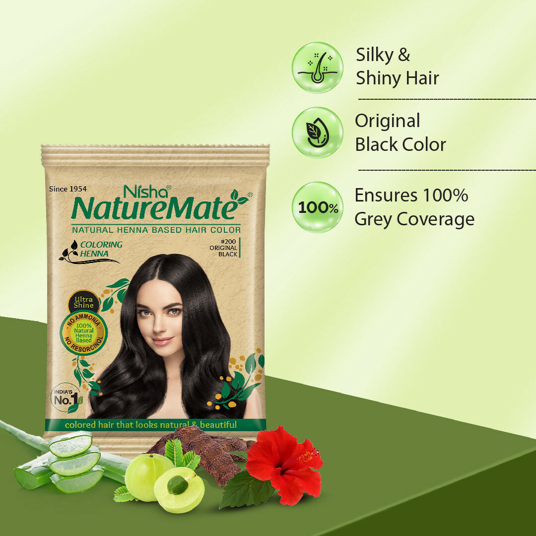 Nisha Nature Mate Henna-Based Hair Color Powder Sachet (Pack of 10)