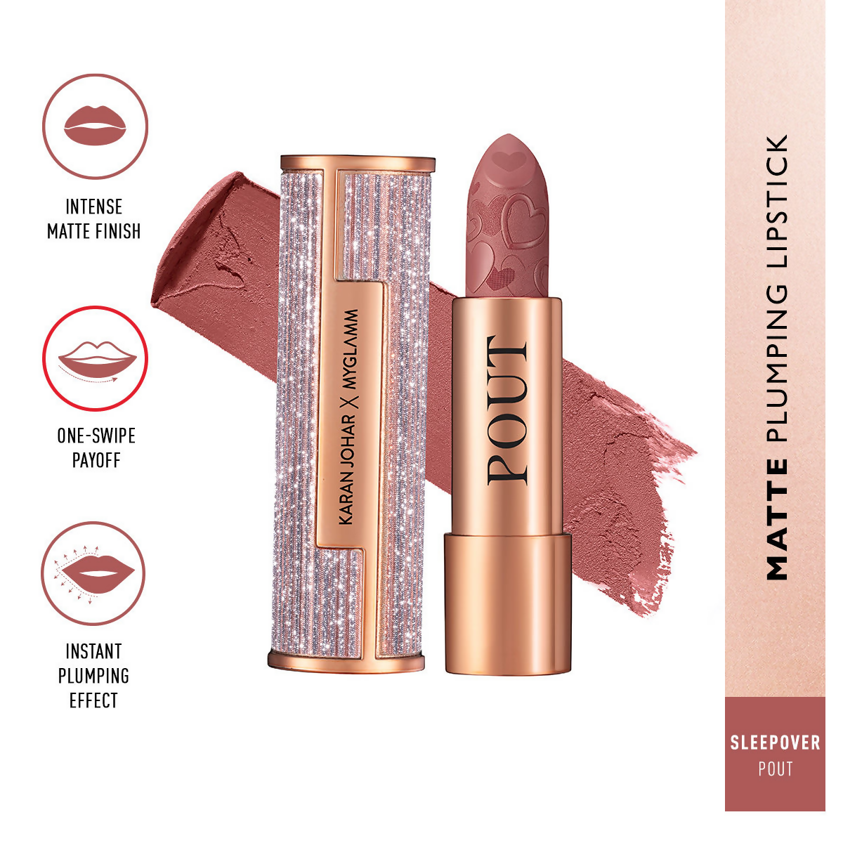 MyGlamm Pout By Karan Johar Intense Matte Plumping Lipstick - Sleepover Pout