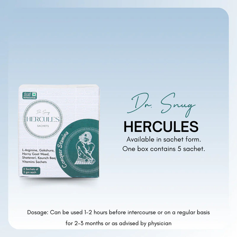 Dr. Snug Hercules Sachets | 5 Sachets of 5 gm Each | To Conquer Stamina | Helps Improve Vitality | Supplement For Men | Improve Muscle Strength