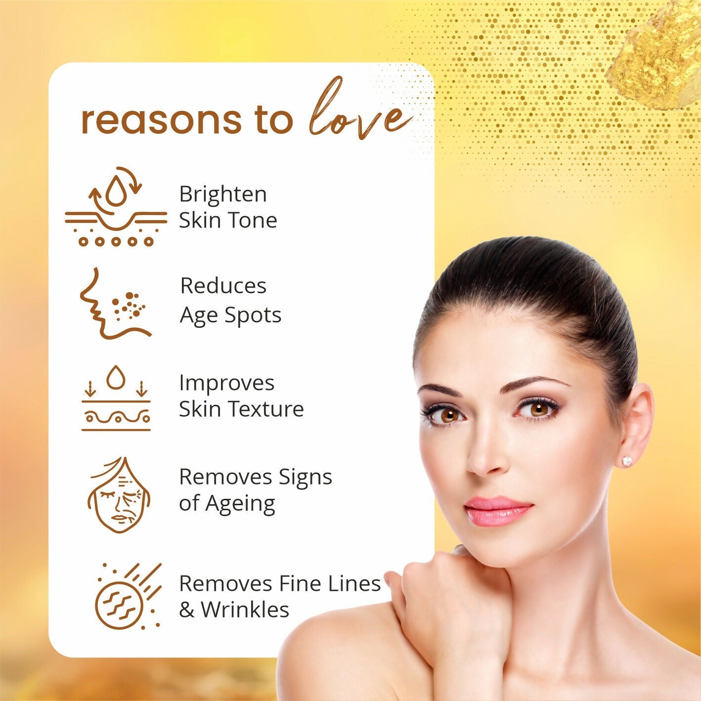 Globus Naturals Gold Radiance Anti Ageing & Brightening Face Serum, Suitable For All Skin Types