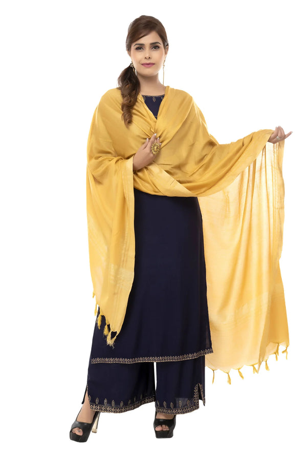 Mominos Fashion Moeza Slub Cotton Golden Dupatta