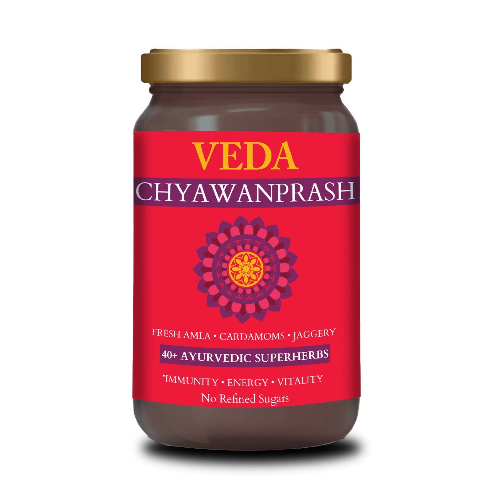 Veda Chyawanprash (Sugar Free) - All Season Jaggery Chyawanprash with Amla & Saffron, Pure & Fresh