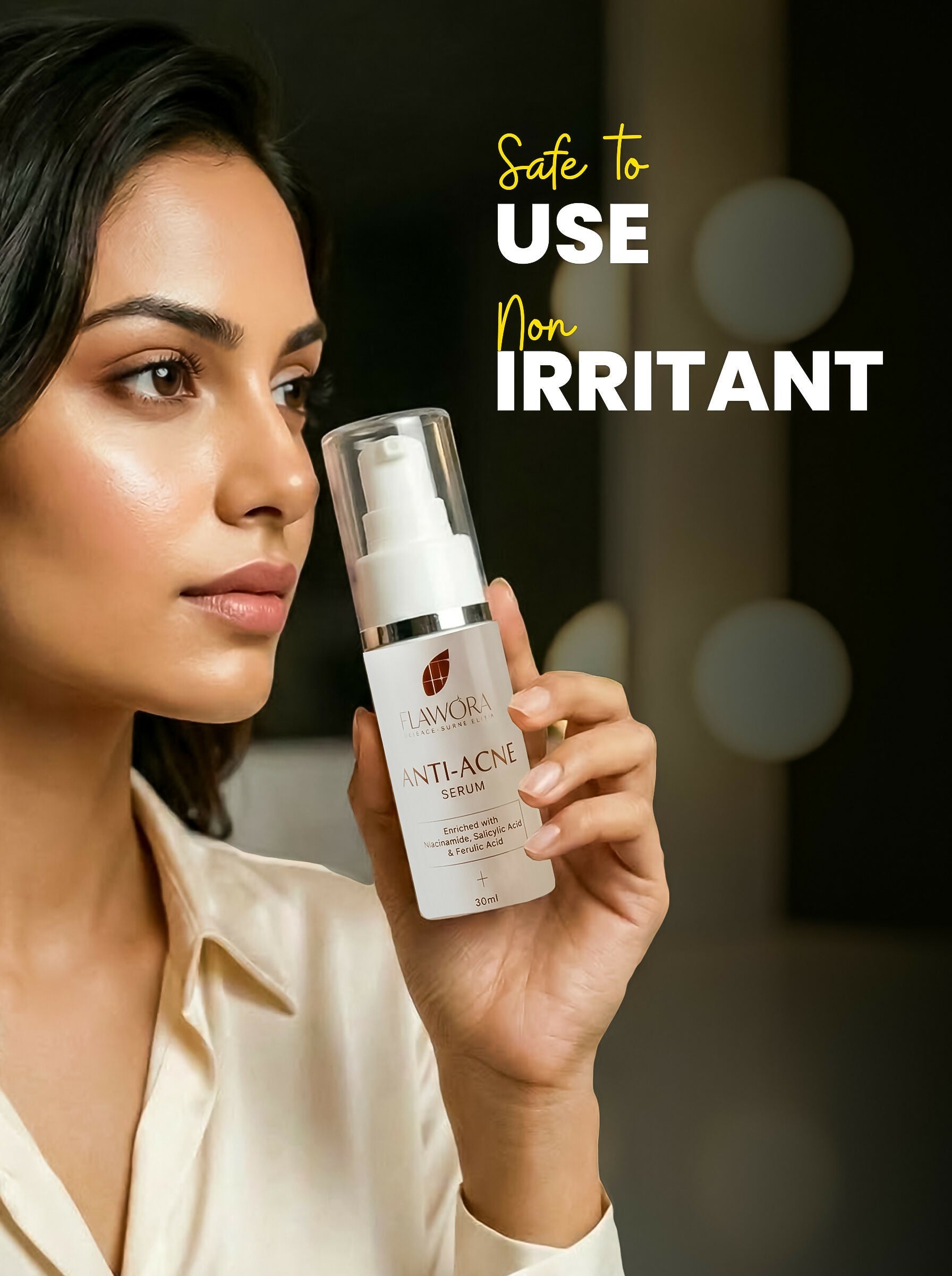Flawora Set of Golden Glow Face Serum and Anti Acne Serum