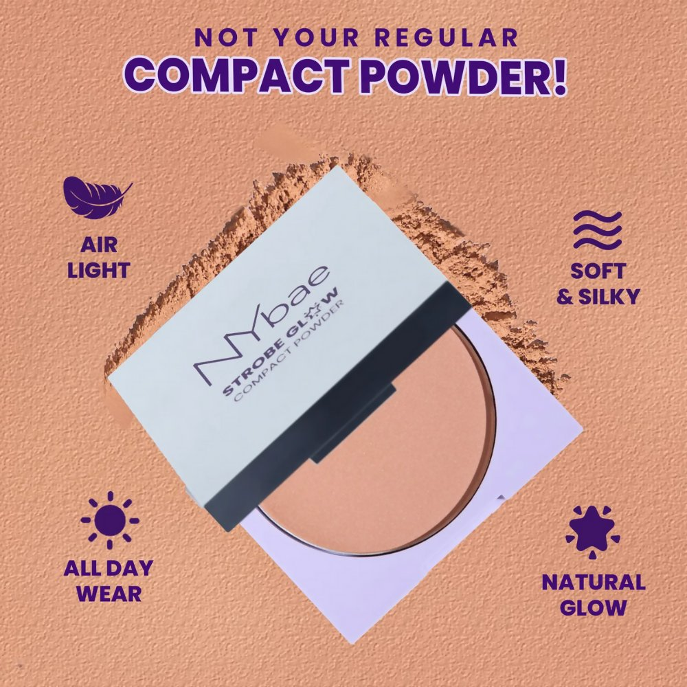 NY Bae Strobe Glow Compact Powder - Warm Pink 02