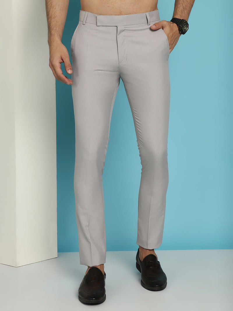 Solid Cotton Formal Trouser for Men's ( FGP 275Light-Grey )