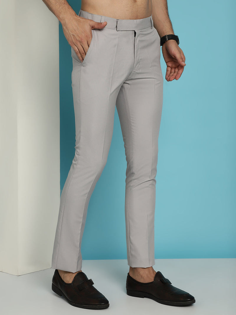 Solid Cotton Formal Trouser for Men's ( FGP 275Light-Grey )