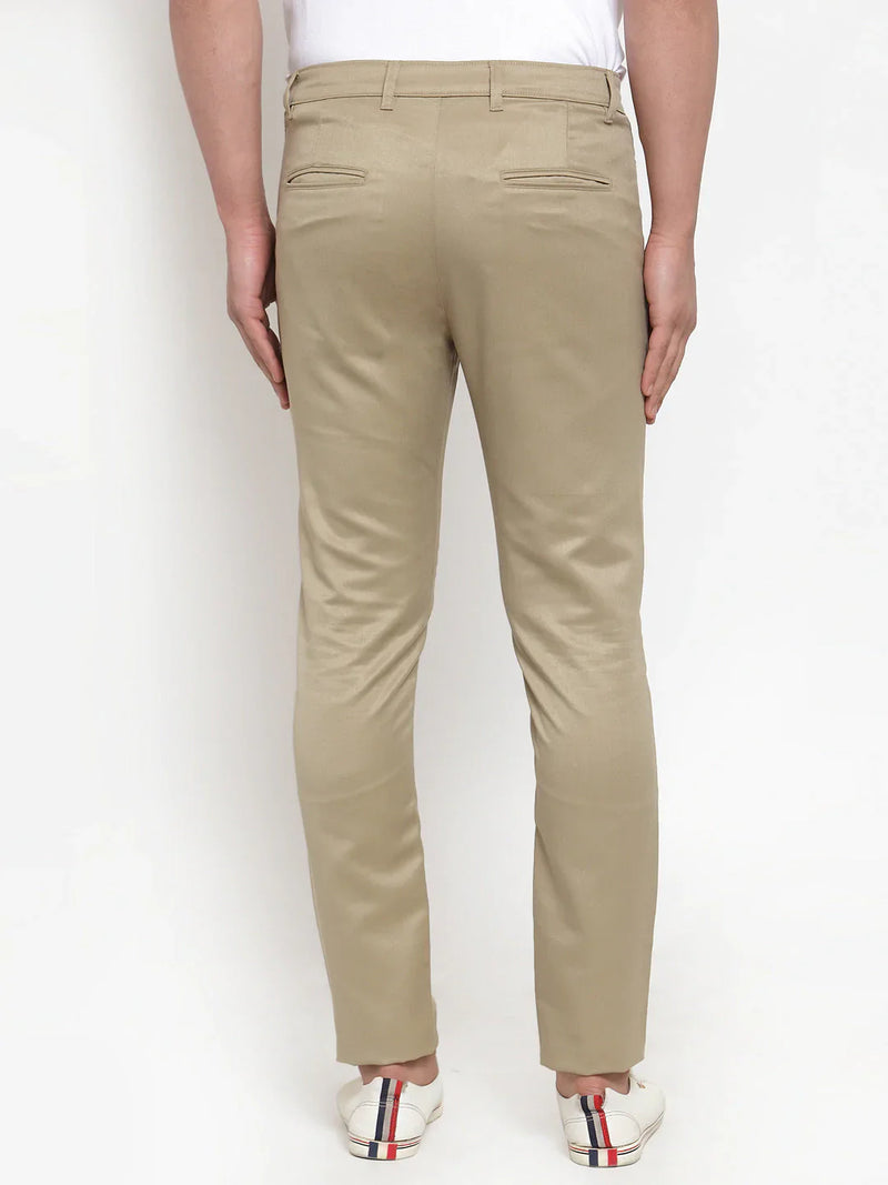 Jainish Men Beige Slim Fit Formal Trousers ( FGP 253Beigexxx )