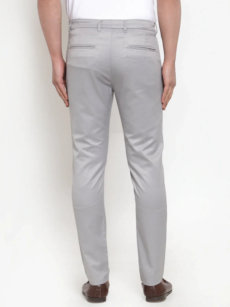 Jainish Men's Grey Solid Formal Trousers ( FGP 253Light-Grey )