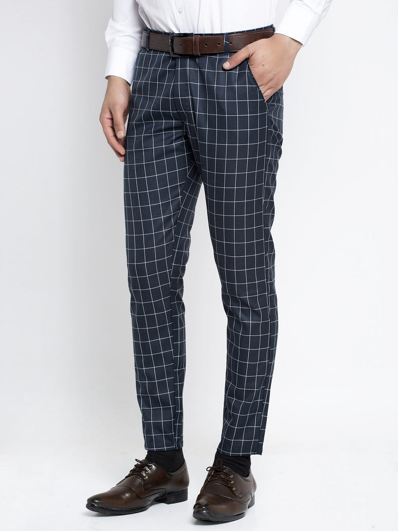 Indian Needle Men's Navy Formal Trousers