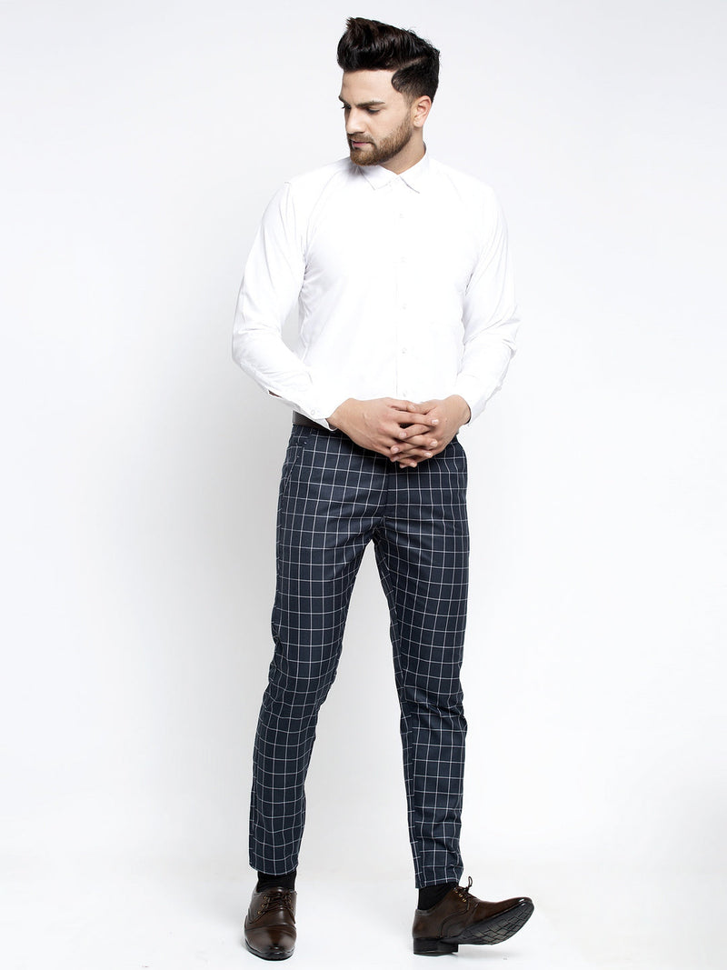 Indian Needle Men's Navy Formal Trousers