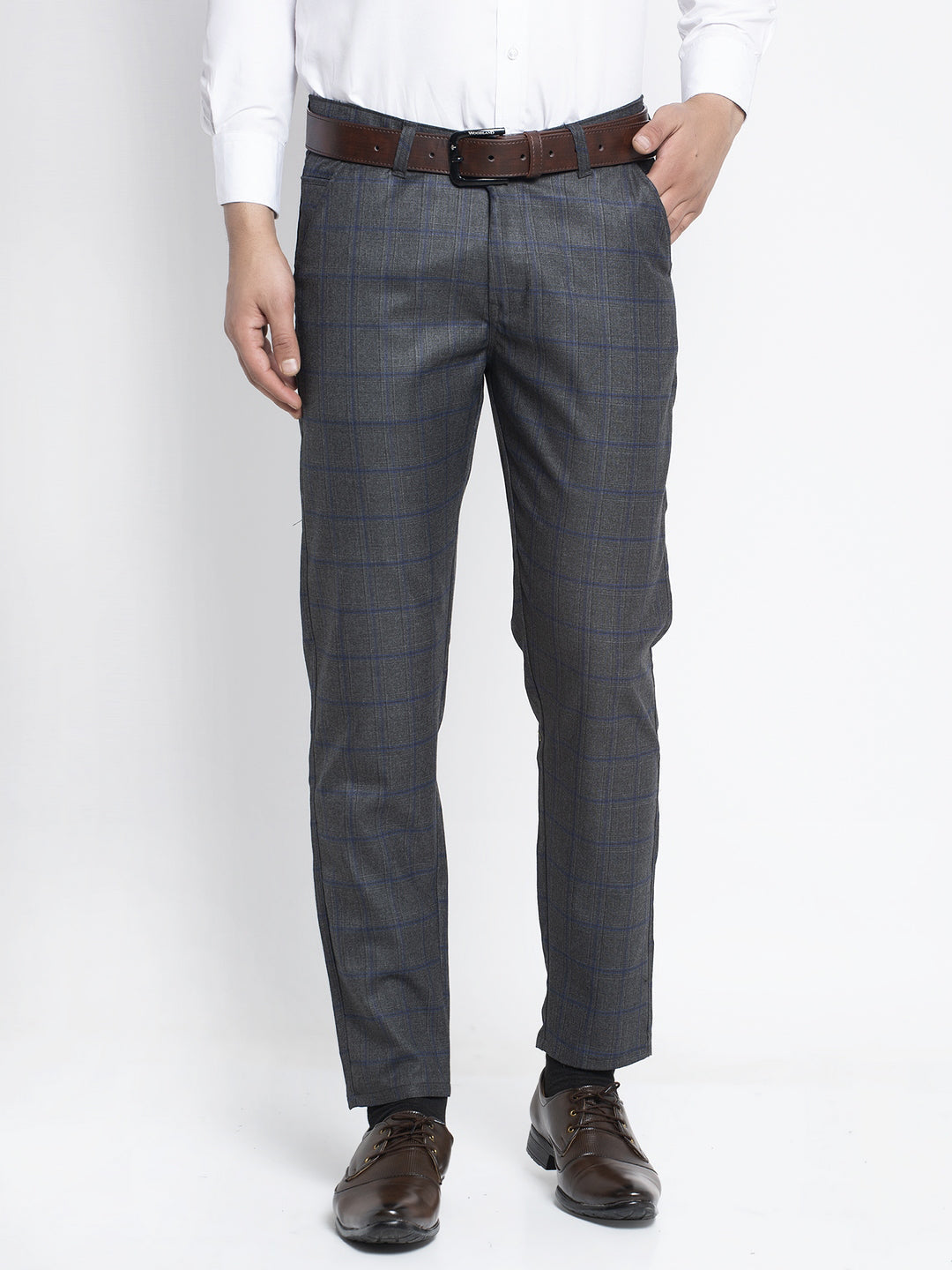 Indian Needle Men's Black Formal Trousers