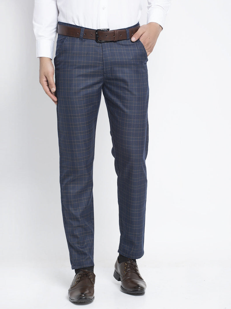 Indian Needle Men's Navy Formal Trousers