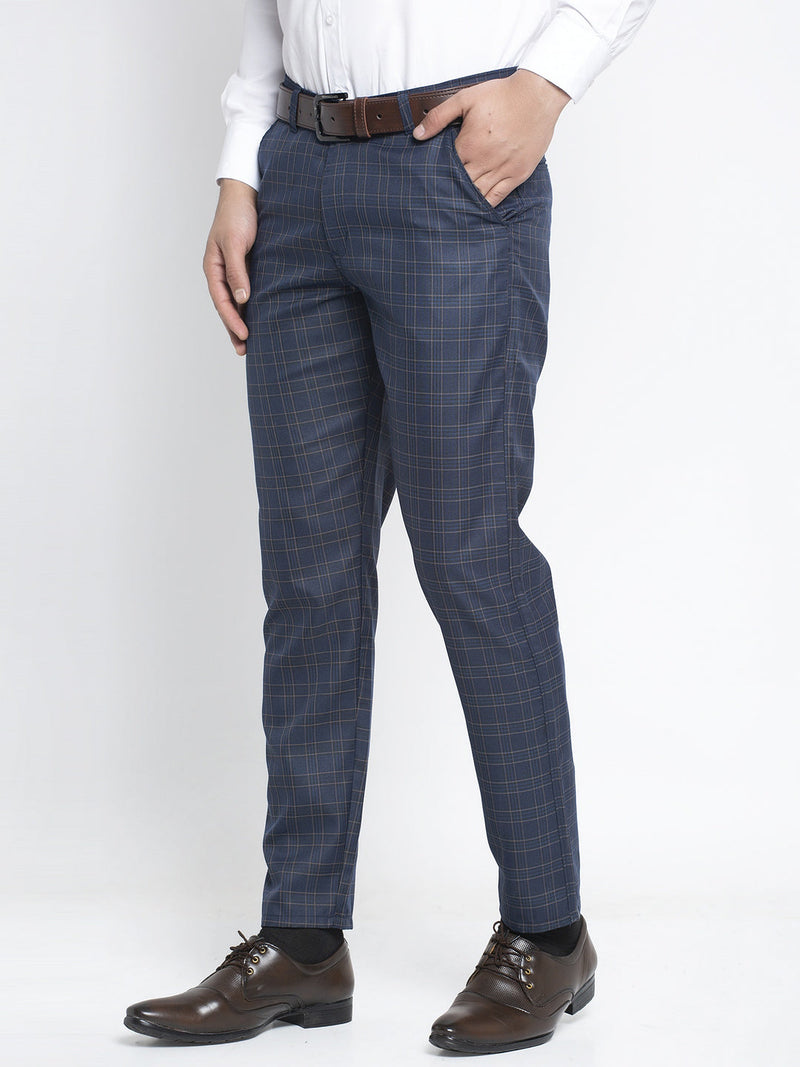 Indian Needle Men's Navy Formal Trousers