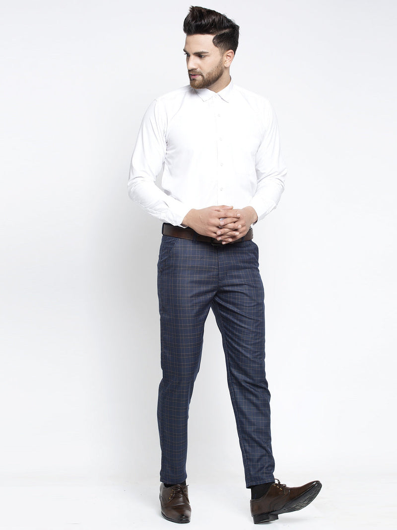 Indian Needle Men's Navy Formal Trousers