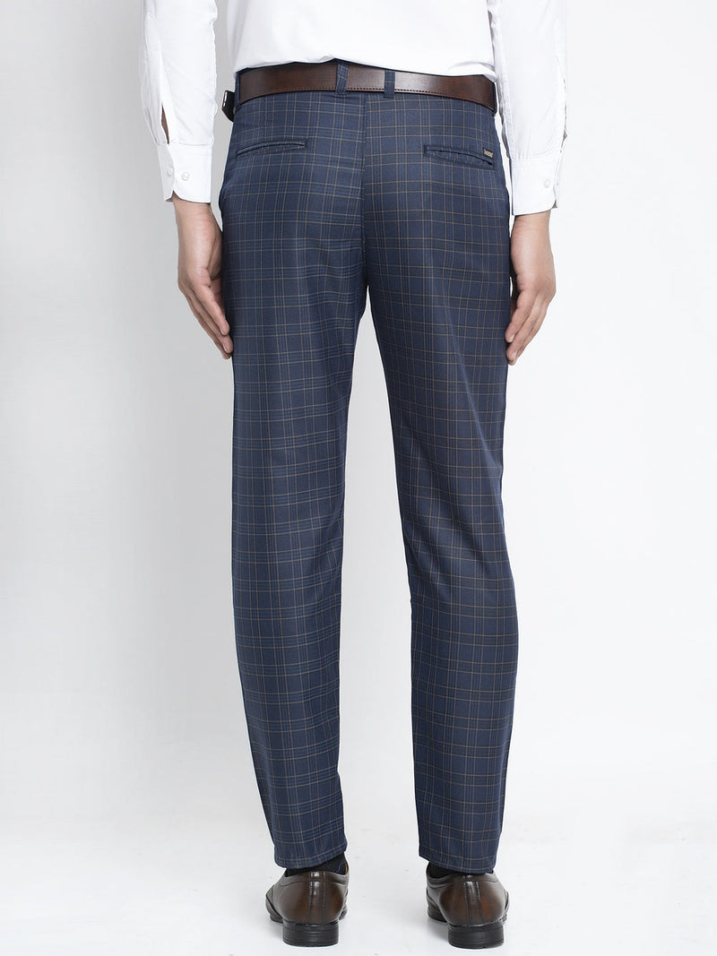 Indian Needle Men's Navy Formal Trousers