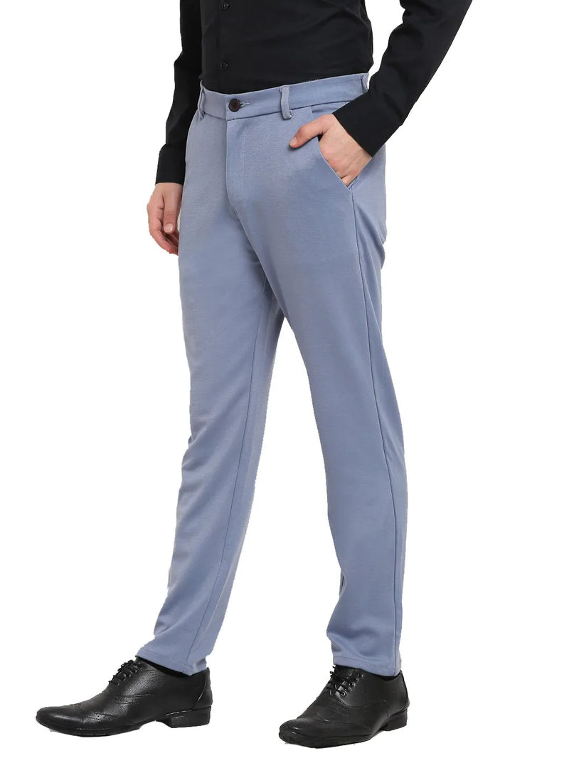 Jainish Men's Grey 4-Way Lycra Tapered Fit Trousers ( FGP 269Grey )