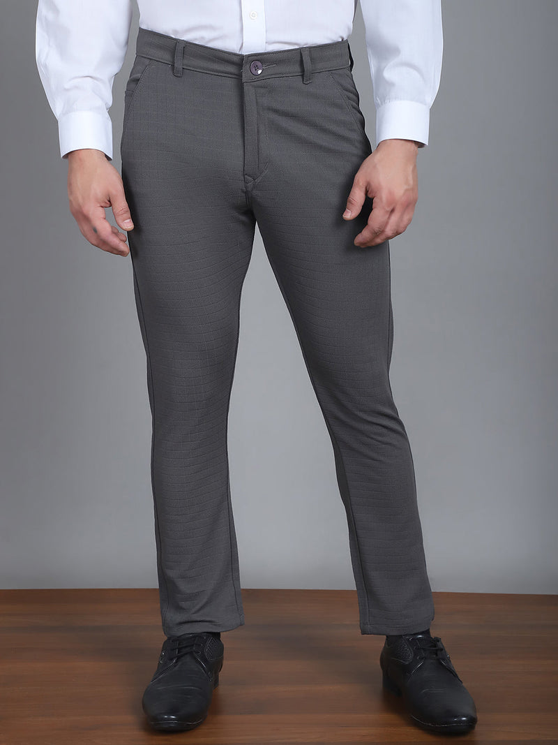 Textured Cotton Lycra Trousers