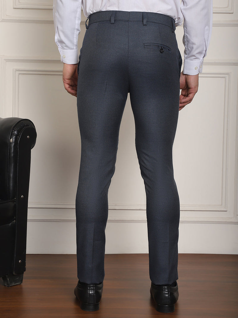 Tapered Fit Solid Trousers ( FGP 278Charcoal )