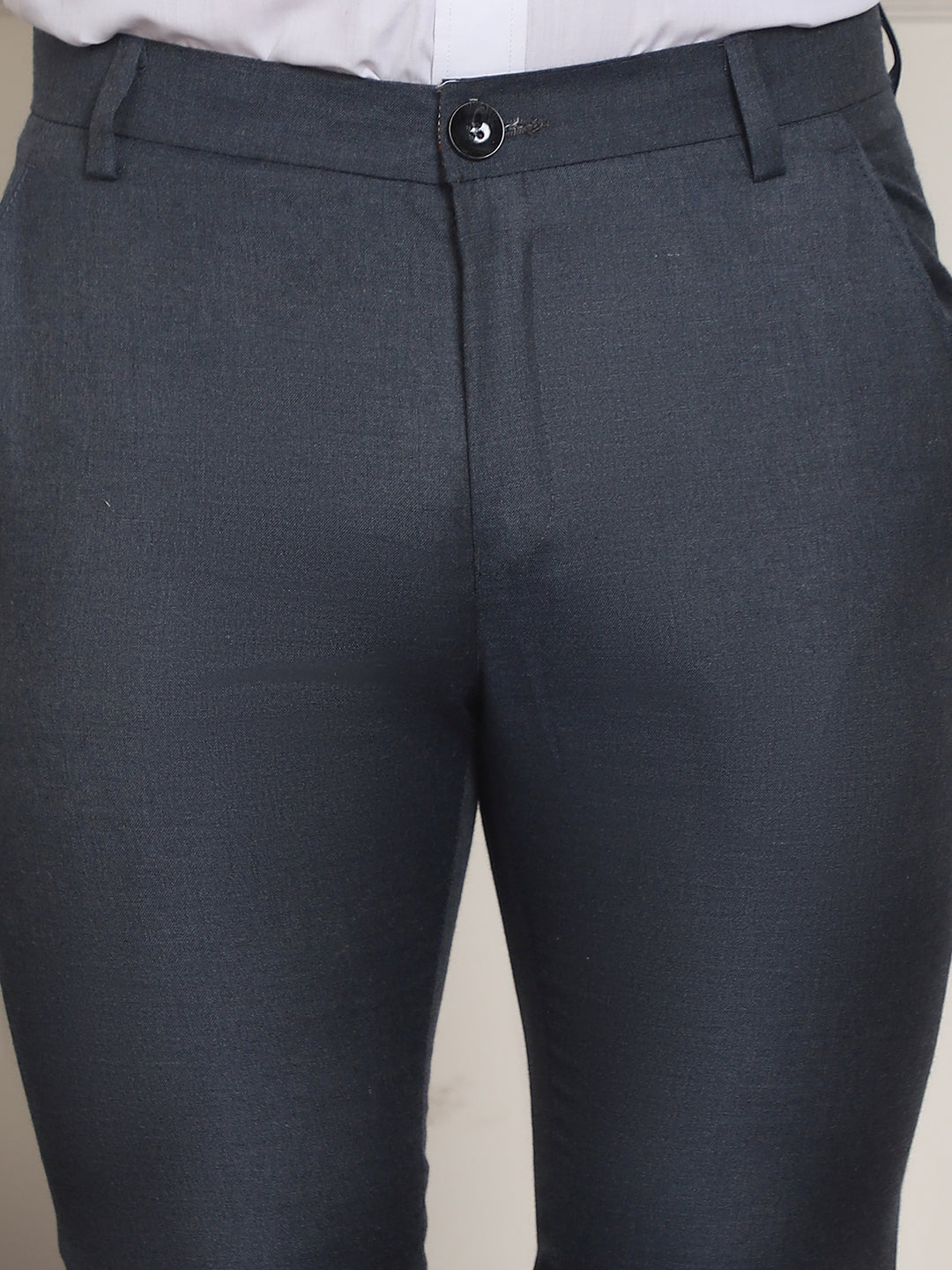 Tapered Fit Solid Trousers ( FGP 278Charcoal )