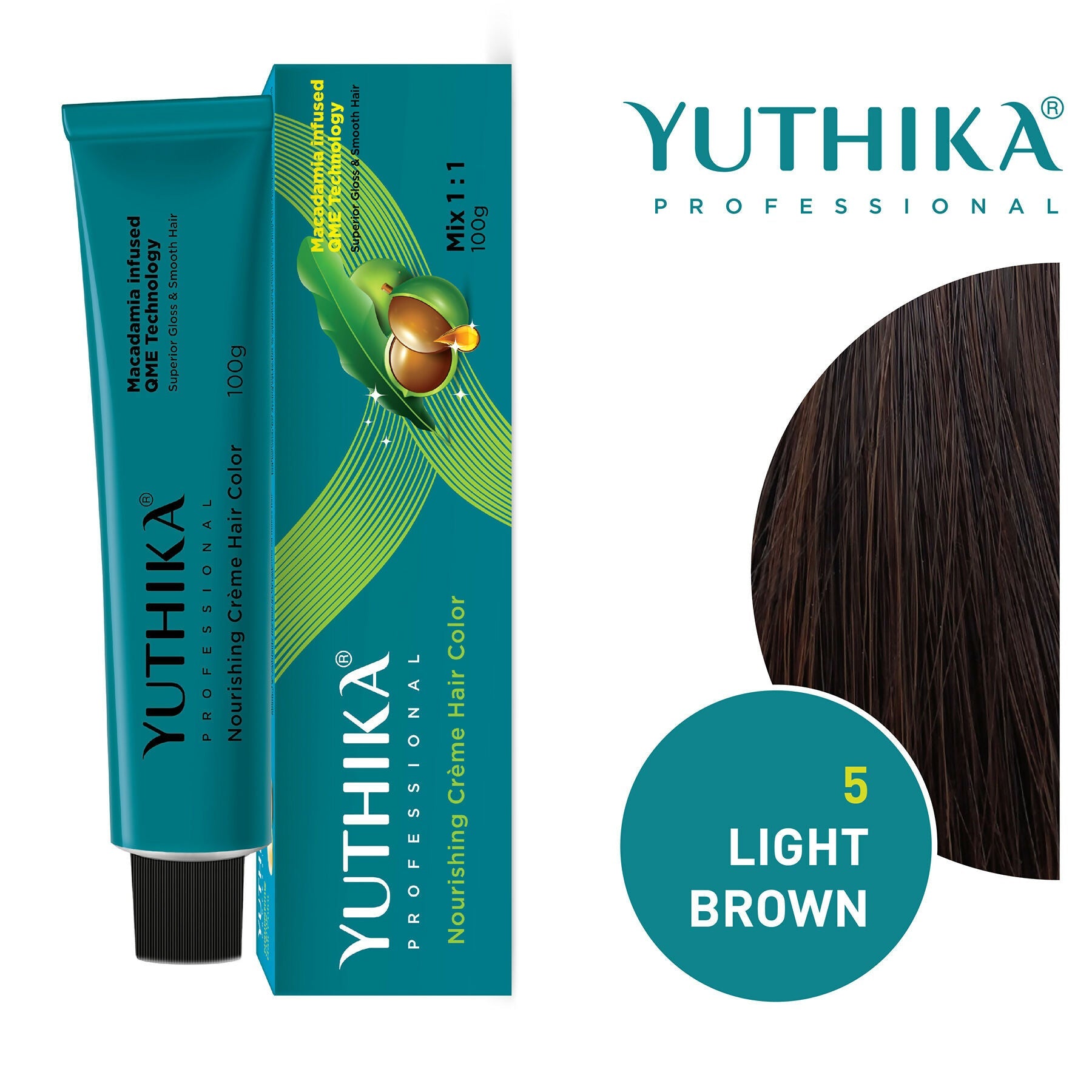Yuthika Professional Creme Hair Colour - Light Brown