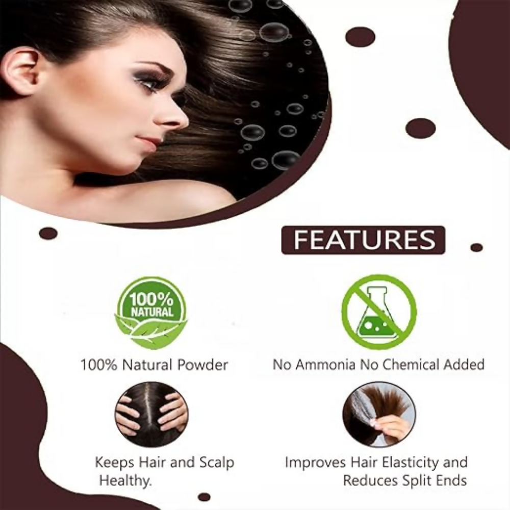 VedicAyurveda Henna Based Hair Colour, Natural brown and Chestnut Brown