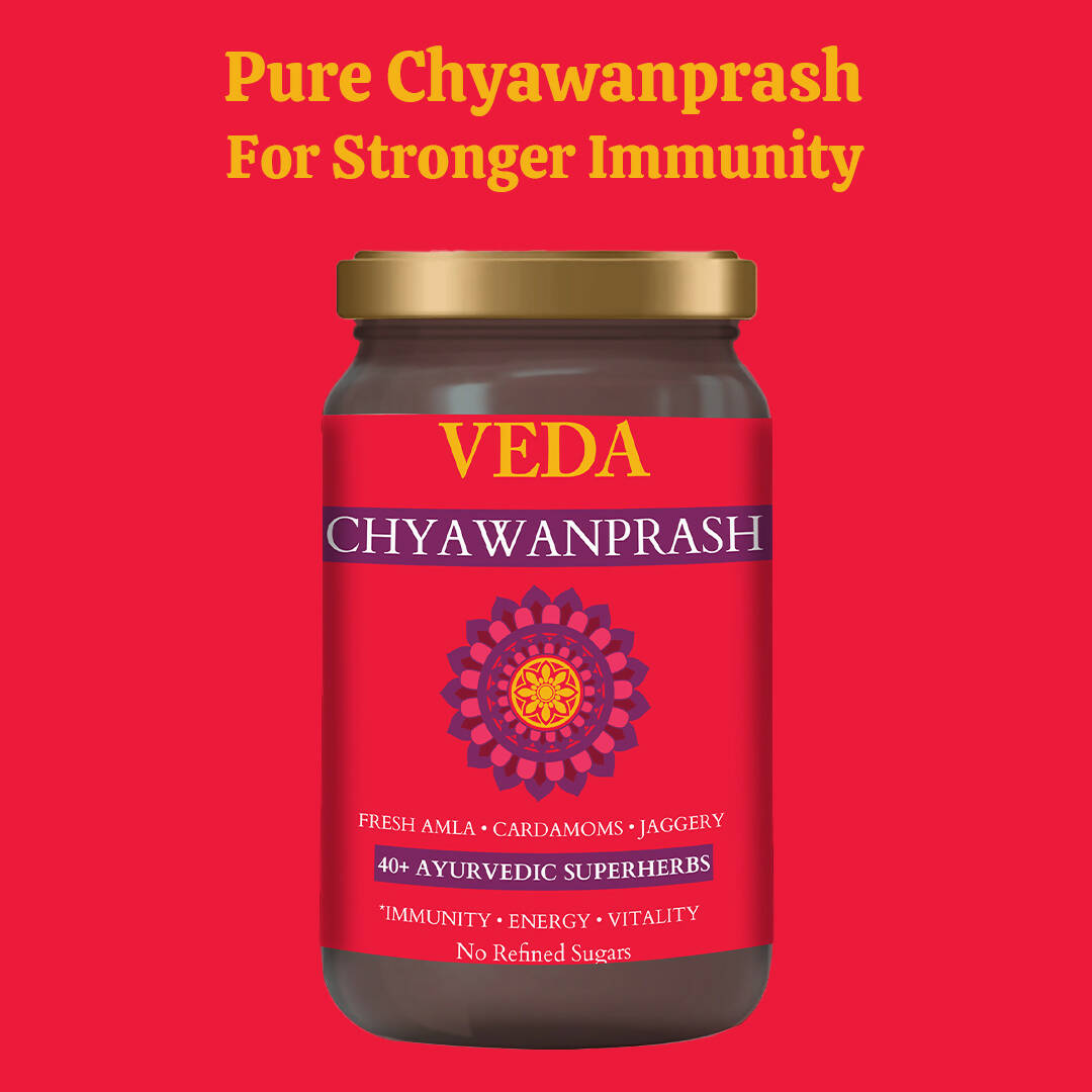 Veda Chyawanprash (Sugar Free) - All Season Jaggery Chyawanprash with Amla & Saffron, Pure & Fresh
