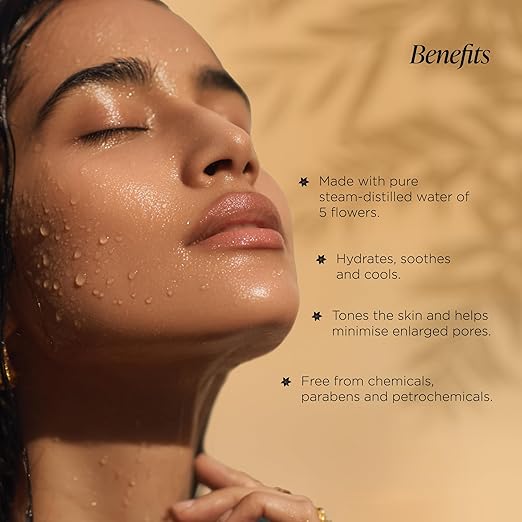 Forest Essentials Facial Tonic Mist Panchpushp | Fresh & Fragrant|Hydrates| Unisex Toner Spray For Face