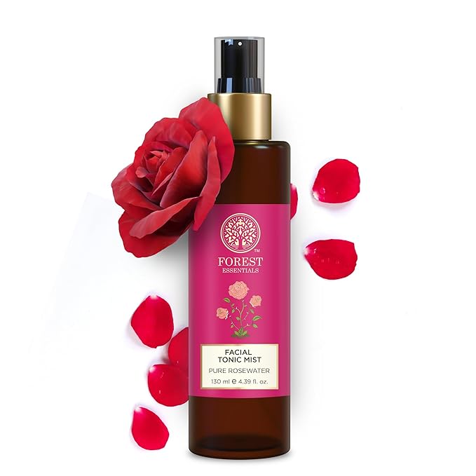 Forest Essentials Facial Tonic Mist with Pure Rosewater | Hydrating Steam Distilled Ayurvedic Toner for Fresh, Dewy Skin | Minimises Pores & Refreshes Skin