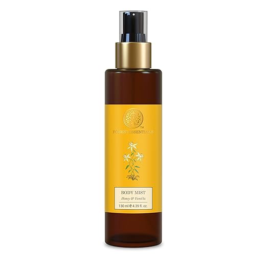 Forest Essentials Fragrant Body Mist Honey Vanilla | Aloe Vera juice infused Perfume Spray to keep Skin Scented & Hydrated Through the Day