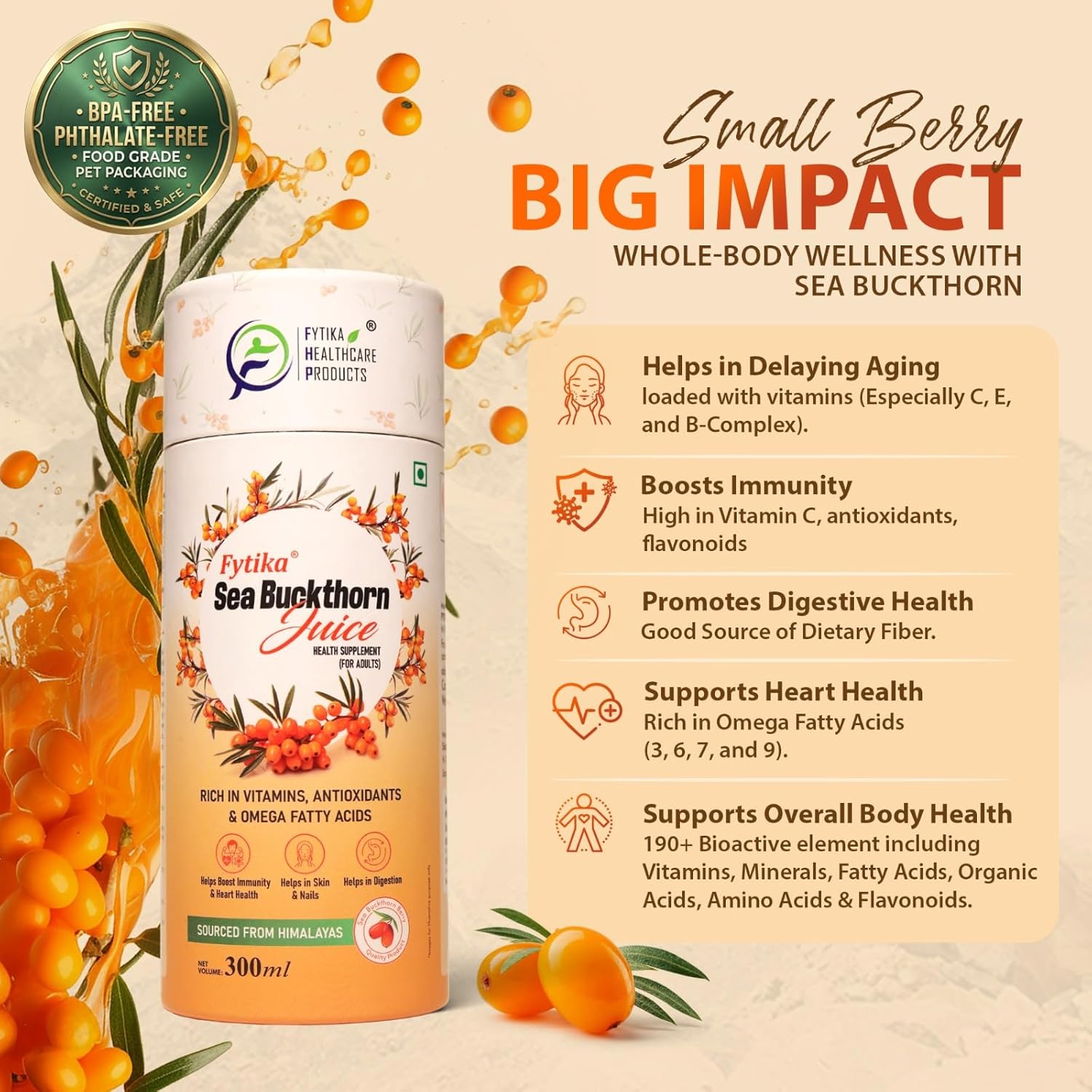Fytika Sea Buckthorn Juice - 300 ML